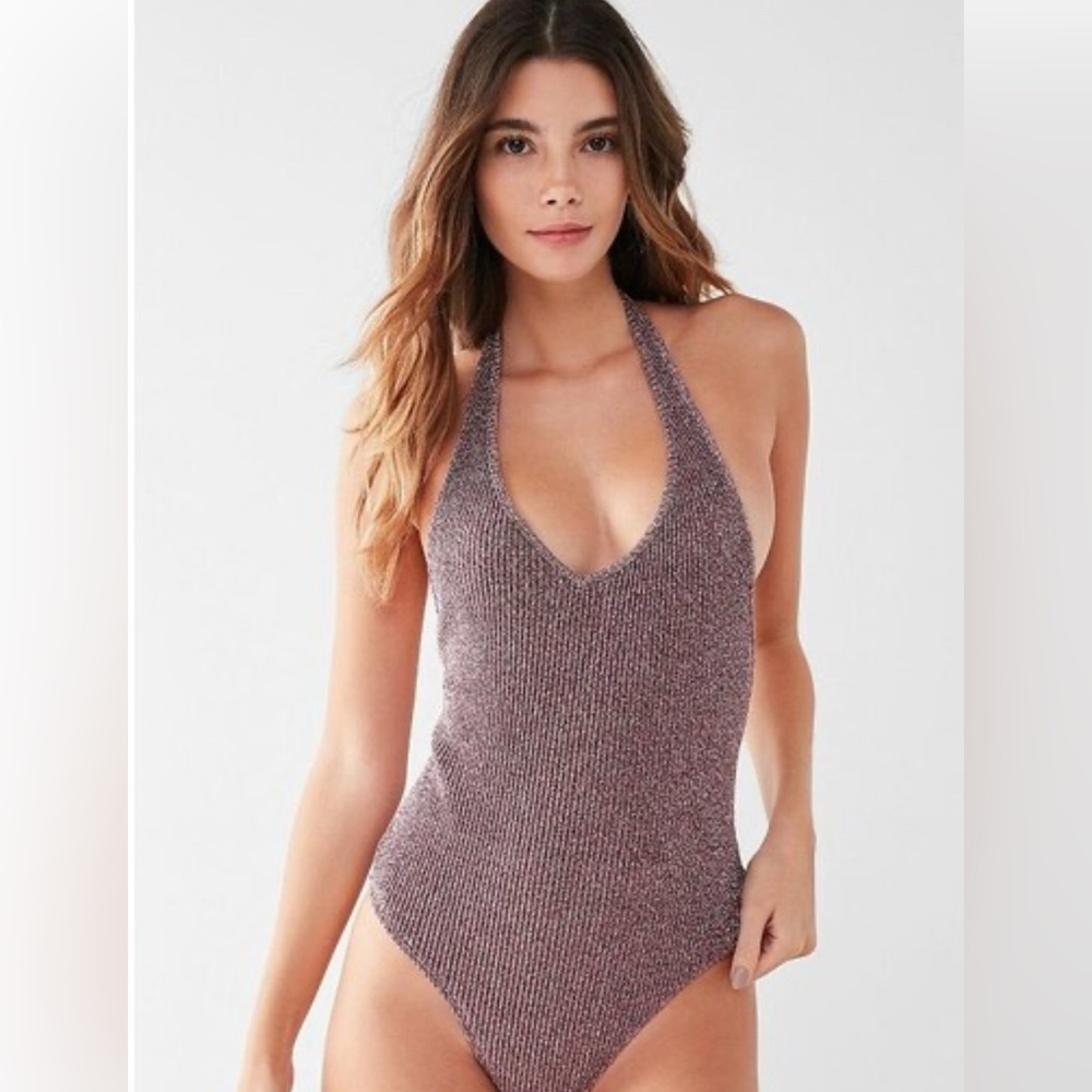Urban Outfitters out from under pink shimmer bodysuit size SP